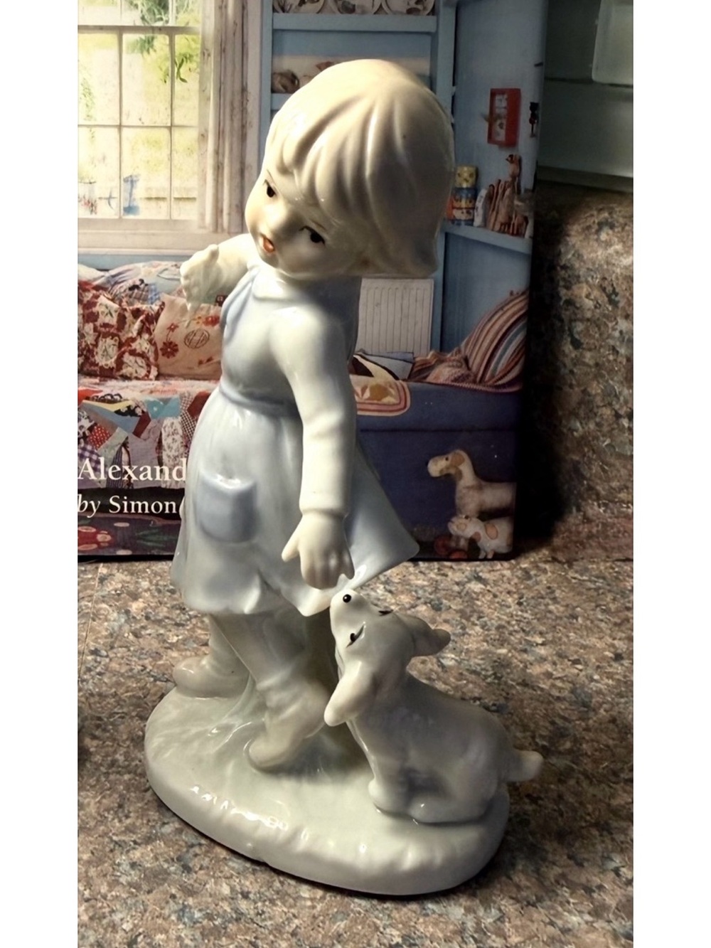 Girl & Puppy Ceramic Figurine Decor